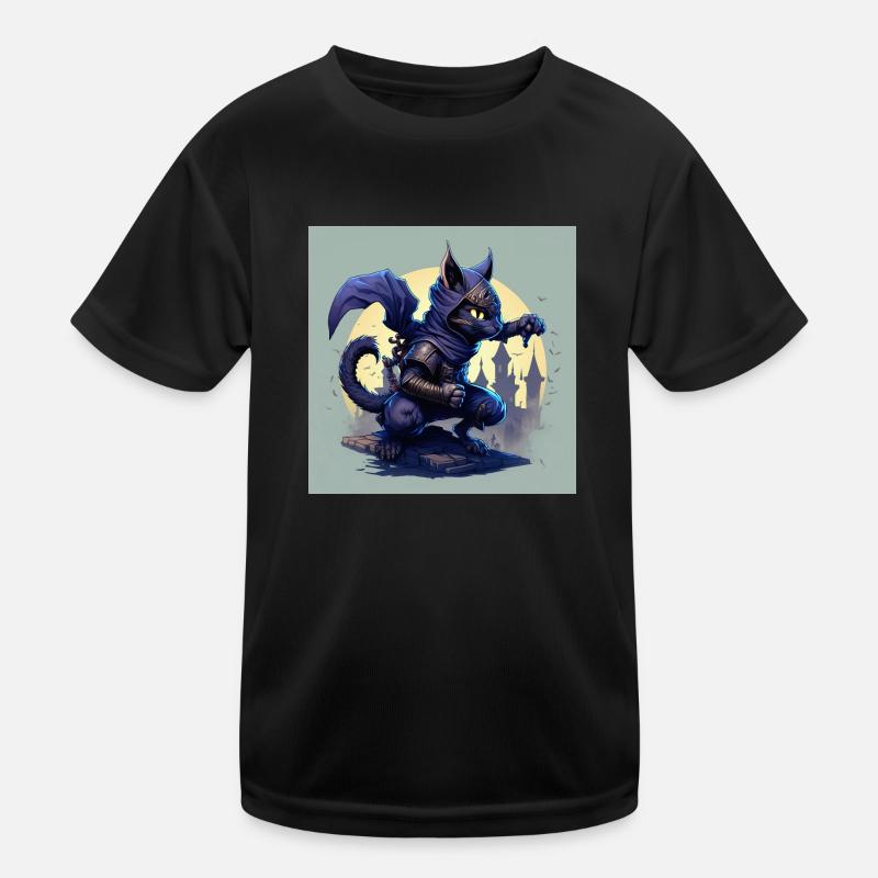Ninja Katze Kinder Funktions-T-Shirt