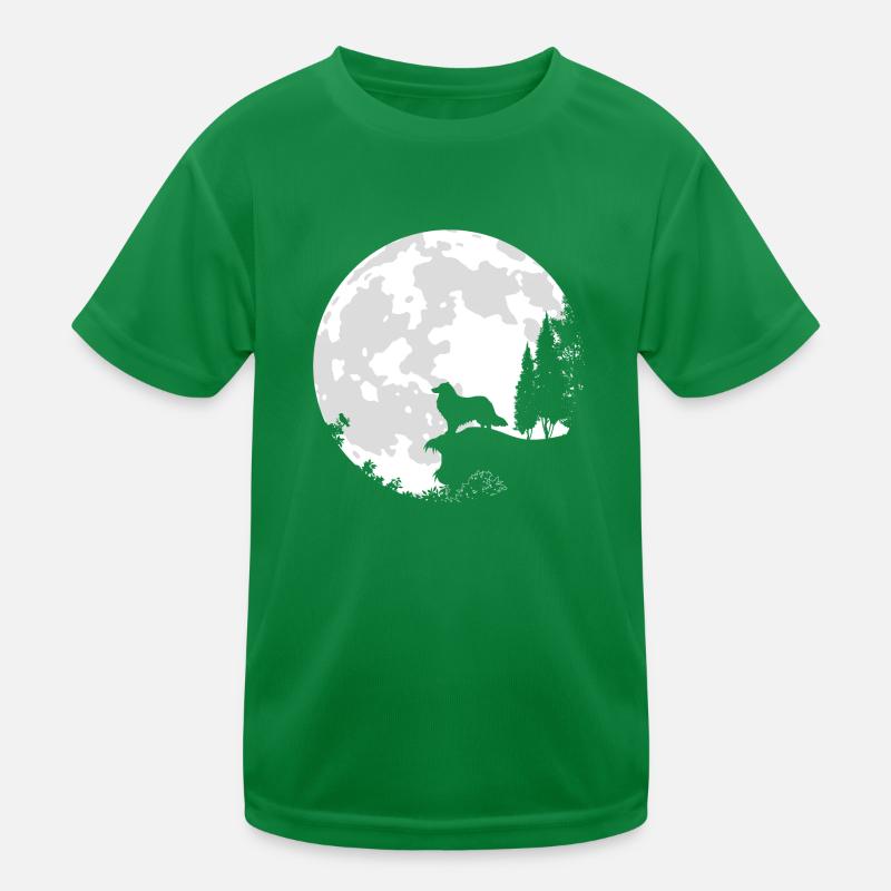Dog Full Moon Collie Kids Functional T-Shirt