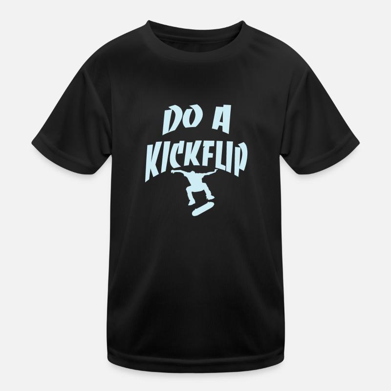 Do A Kickflip Blue Kids Functional T-Shirt