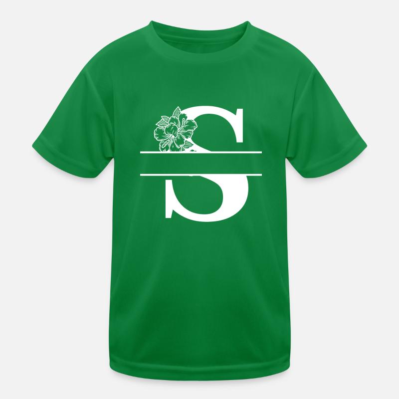 Personalisierte Blumenbriefe Kinder Funktions-T-Shirt