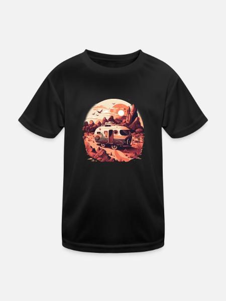 Bus Camping Aventure Outback Australie - T-shirt sport Enfant - noir - Devant