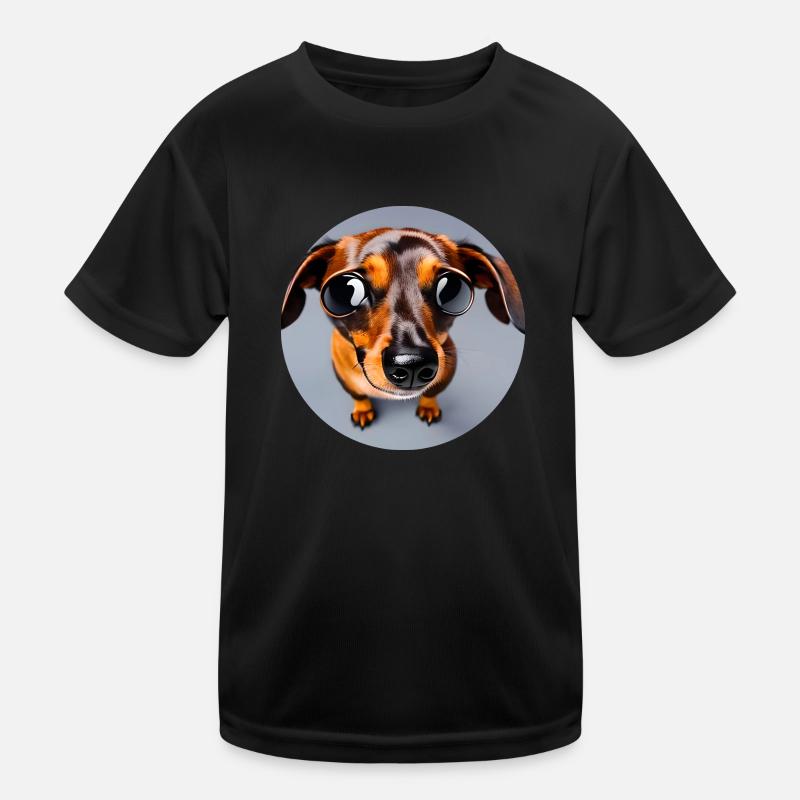 Dackel in Digital Art Kinder Funktions-T-Shirt