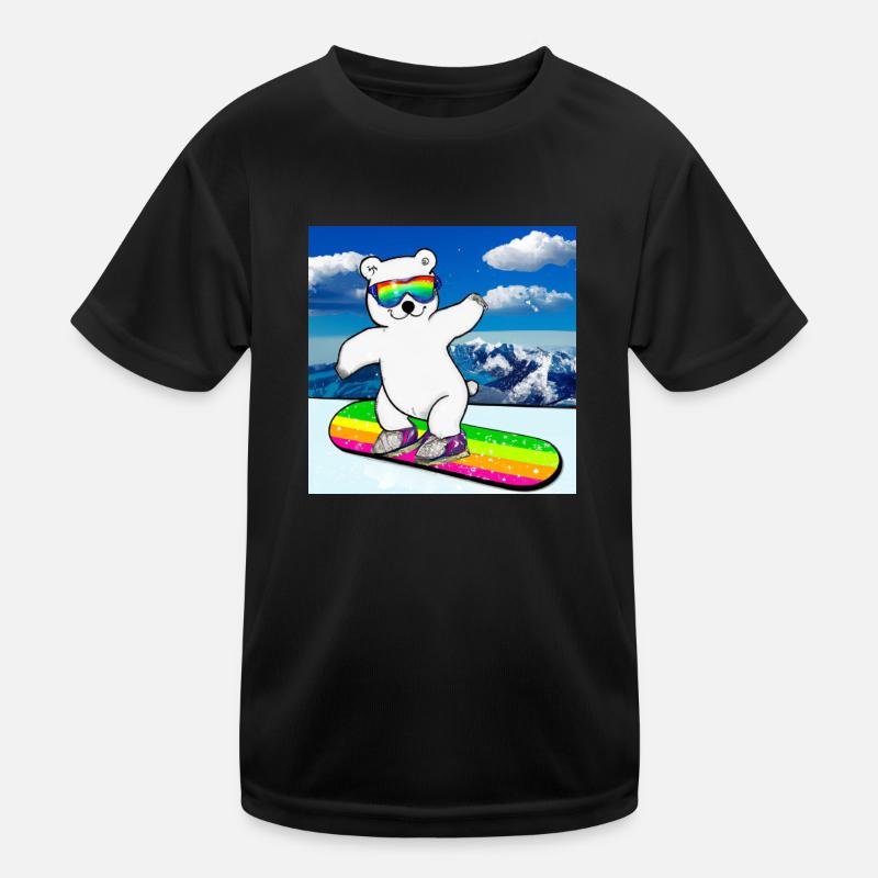 Cool Polar Bear Rides Snowboard V4 Gift Kids Functional T-Shirt