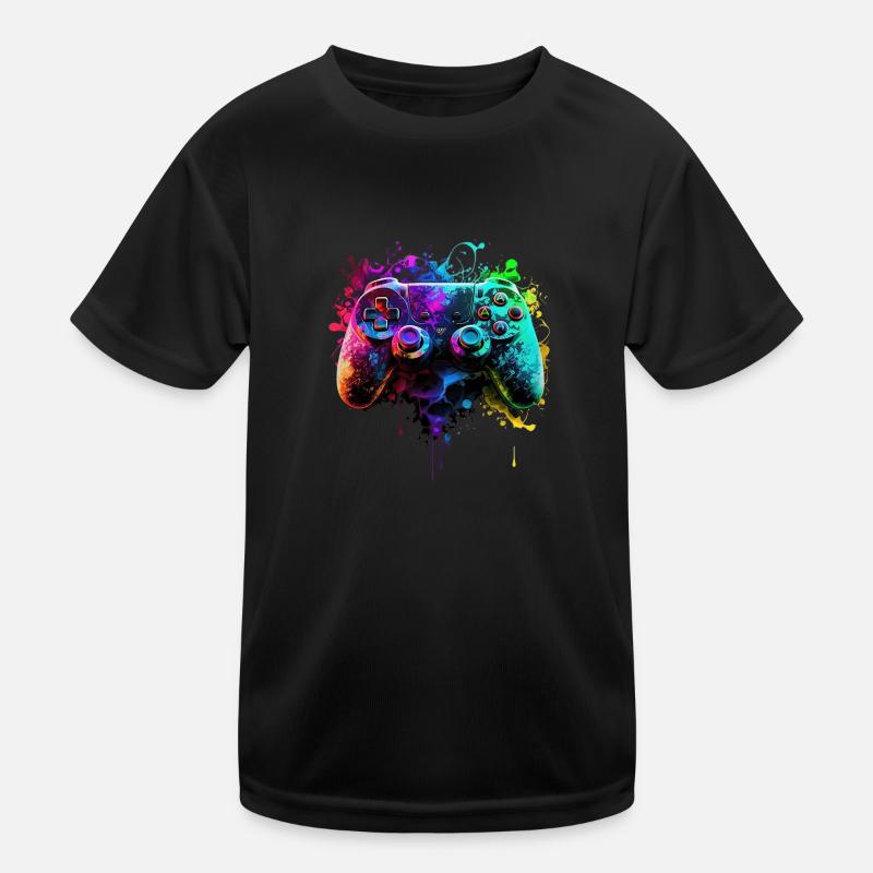 Neon Gaming Controller / Kontroller Kinder Funktions-T-Shirt