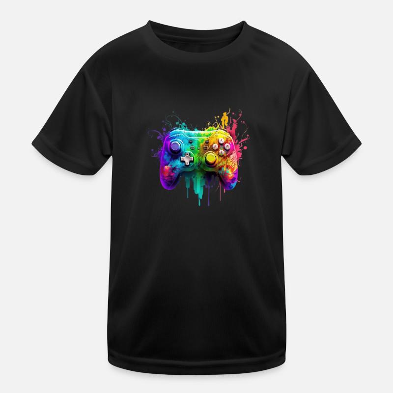 Neon Gaming Controller / Kontroller Kinder Funktions-T-Shirt