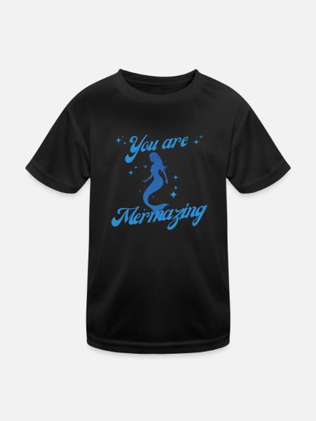 Meerjungfrauen Du bist Mermazing originelle Geschenkidee - Kinder Funktions-T-Shirt - Schwarz - Vorne