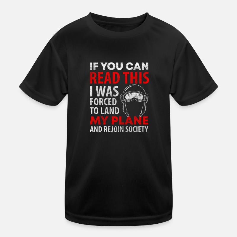 Flugzeug Flieger Luftfahrt Flugplatz Kinder Funktions-T-Shirt