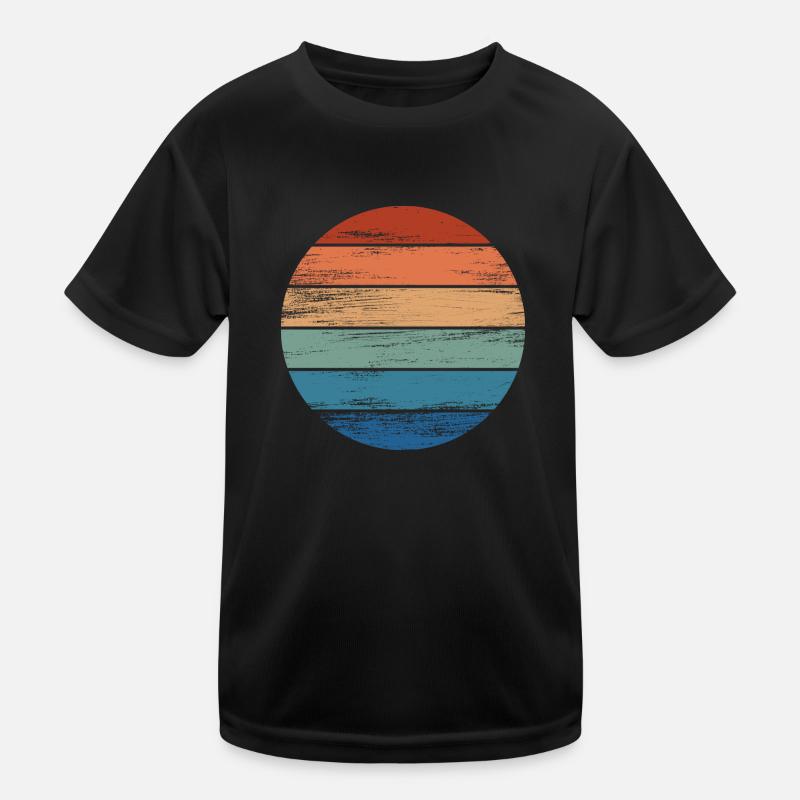 Retro Regenbogen Rainbow Kreis Distressed Kinder Funktions-T-Shirt