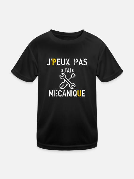 J Peux Pas J ai Mécanique - T-shirt sport Enfant - noir - Devant