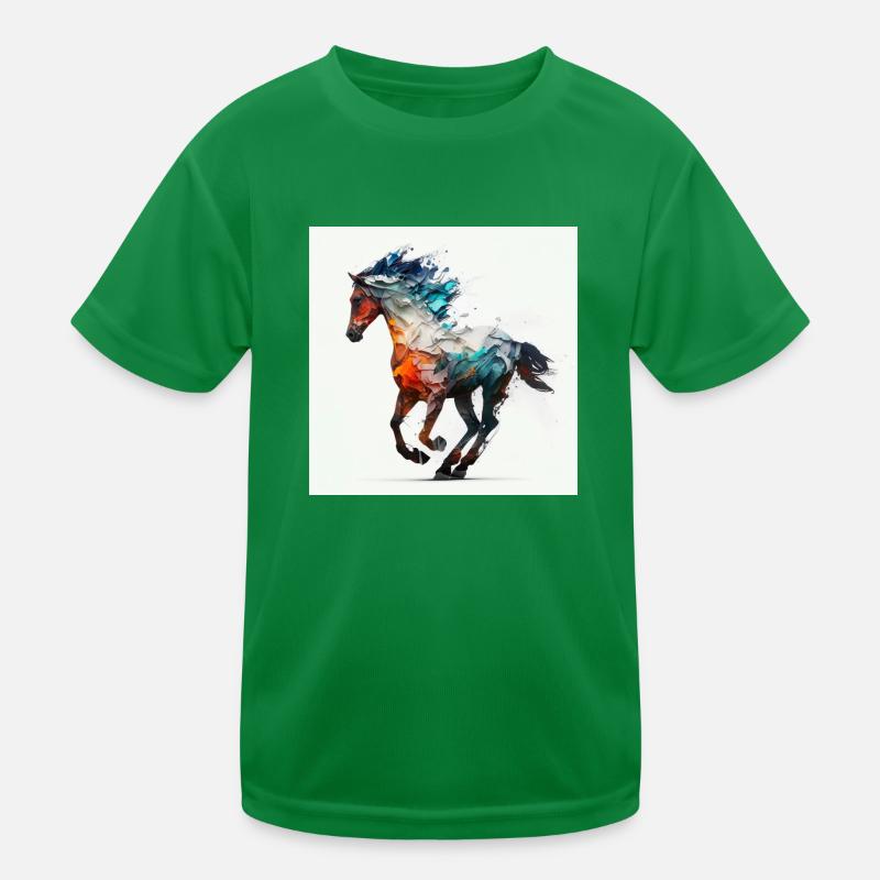 Feuriges Pferd Nr. 9 Kinder Funktions-T-Shirt