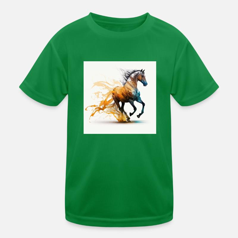 Feuriges Pferd Nr. 3 Kinder Funktions-T-Shirt