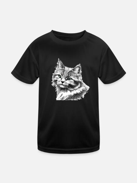 Cat Cat Owner Domestic Cat Pet Kitten - Kids Functional T-Shirt - black - Front