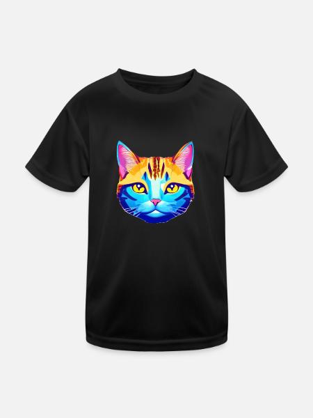Cat Pet Cat Owner Kitten Domestic Cat - Kids Functional T-Shirt - black - Front