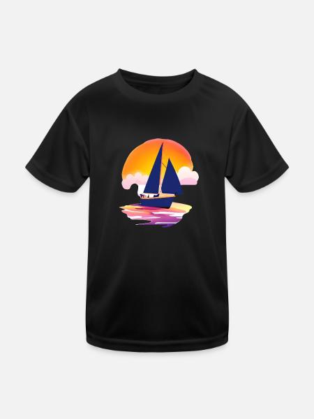 Sailing Sailing Sailing Sailing Sailboat - Kids Functional T-Shirt - black - Front