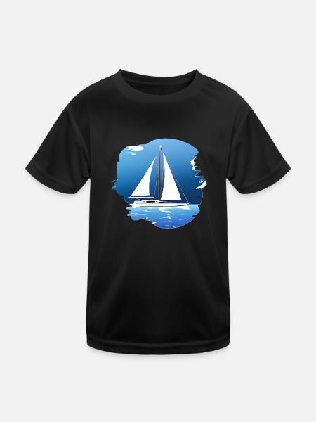 Sailing Sailing Sailing Sailing Sailboat - Kids Functional T-Shirt - black - Front