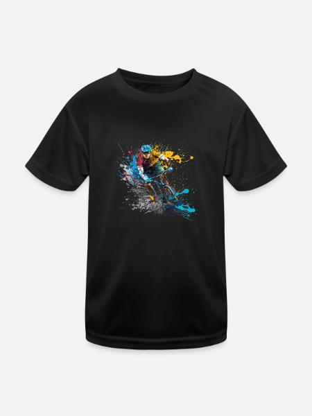 Radfahrer - Kinder Funktions-T-Shirt - Schwarz