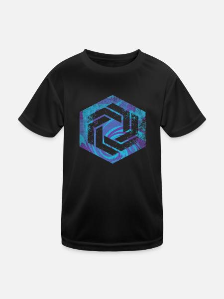 Hexagon-Programmierung Programmierer Codierung geometrisch - Kinder Funktions-T-Shirt - Schwarz - Vorne