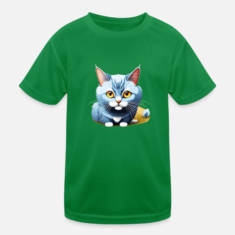Blue Kitten Kids Functional T-Shirt
