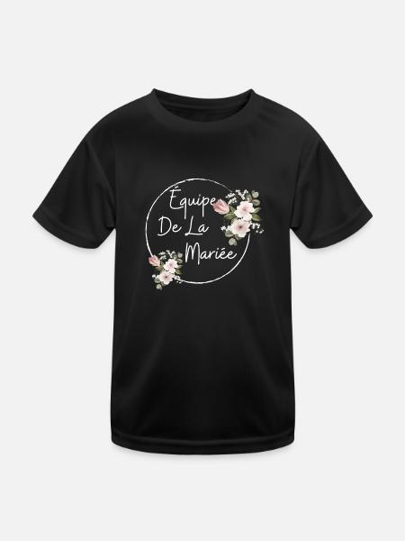 Équipe de la mariée floral - T-shirt sport Enfant - noir - Devant