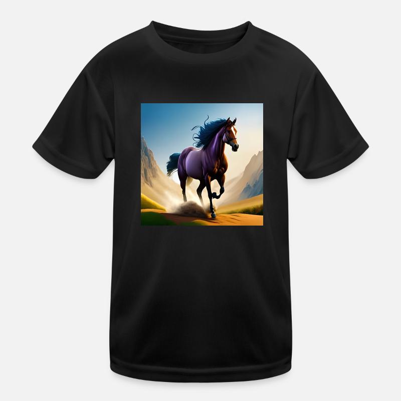 Cheval au galop dans le sable T-shirt sport Enfant