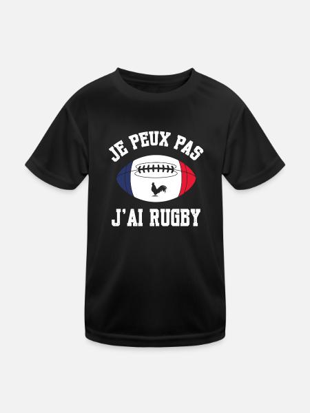 Je Peux Pas J'ai Rugby - T-shirt sport Enfant - noir - Devant