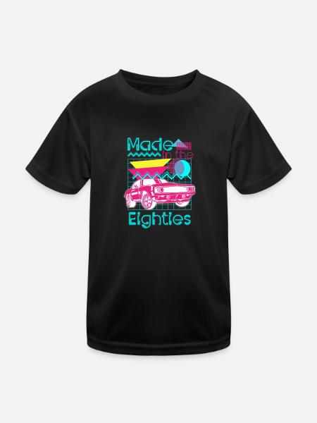 Neon Cool Kostüm Leuchtreklame - Kinder Funktions-T-Shirt - Schwarz - Vorne
