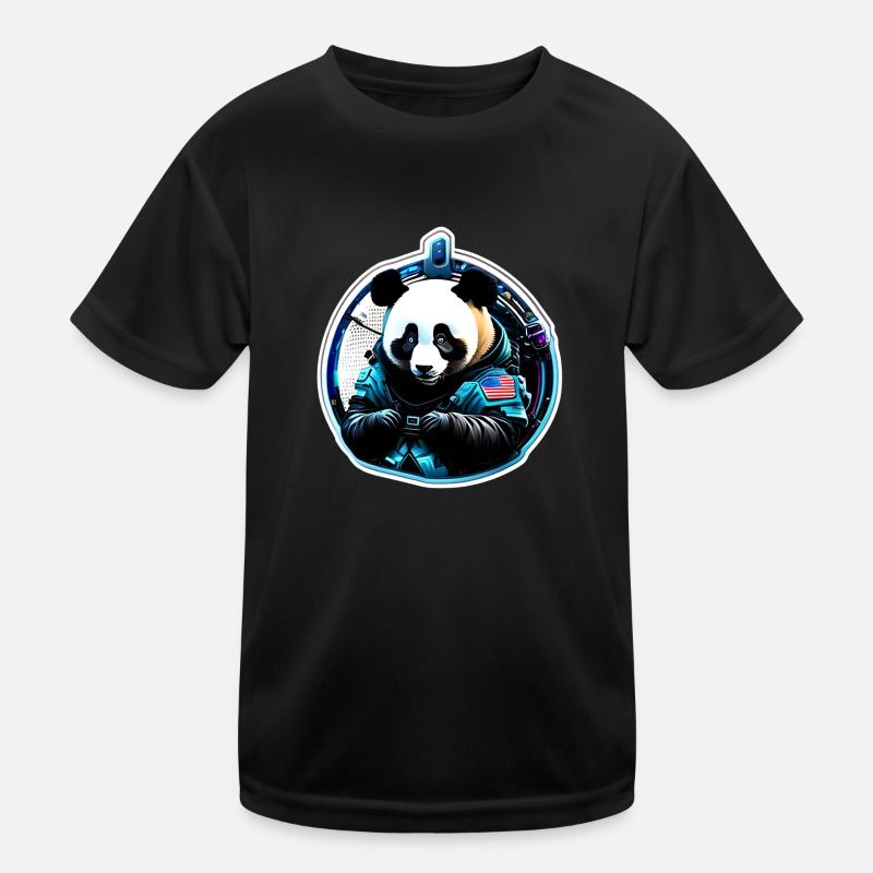 Panda Astronaut futuristic Kids Functional T-Shirt