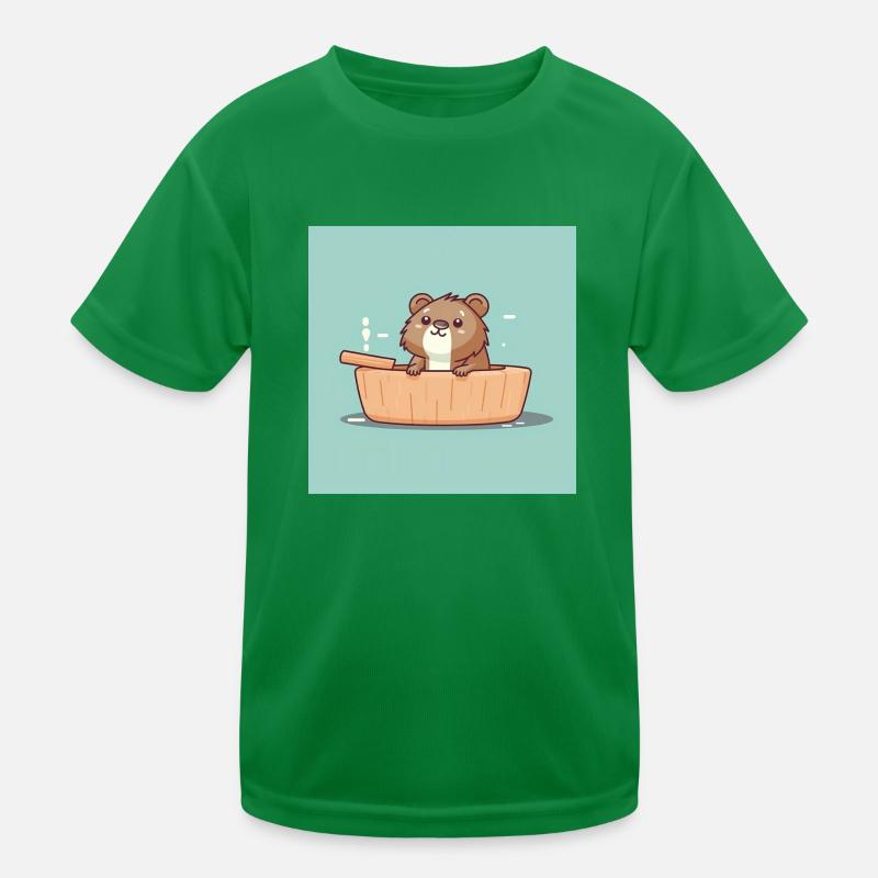 Castor mignon dans la baignoire T-shirt sport Enfant