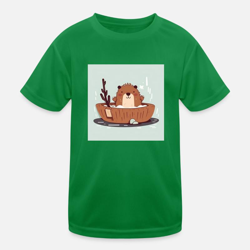 Castor mignon dans la baignoire T-shirt sport Enfant
