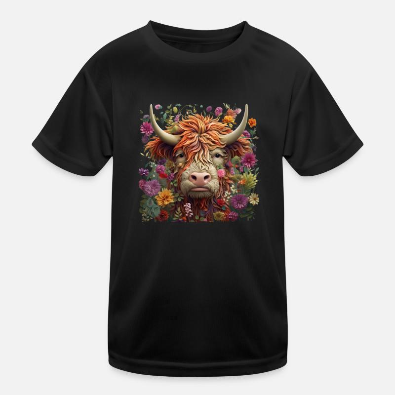 Hochlandkuh Kinder Funktions-T-Shirt