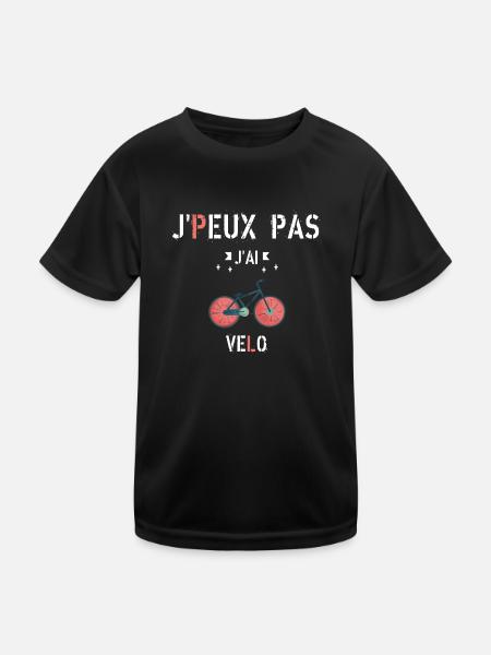 J Peux Pas J Ai Vélo - T-shirt sport Enfant - noir - Devant