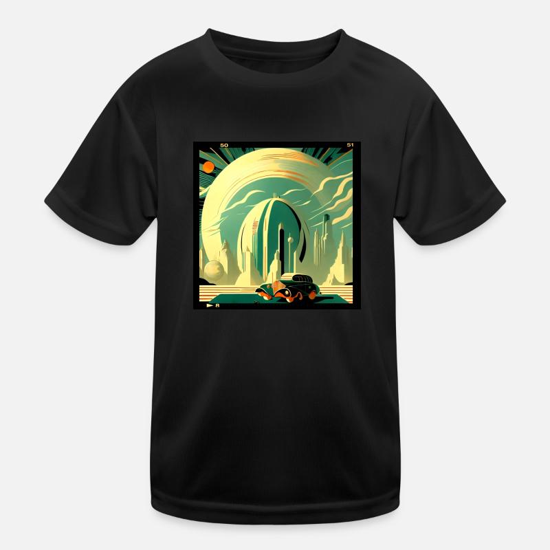 Nostalgische Zukunft Kinder Funktions-T-Shirt