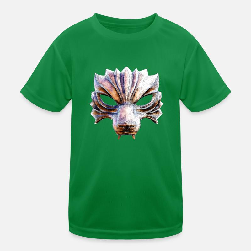 Wolf Krieger Maske Kinder Funktions-T-Shirt