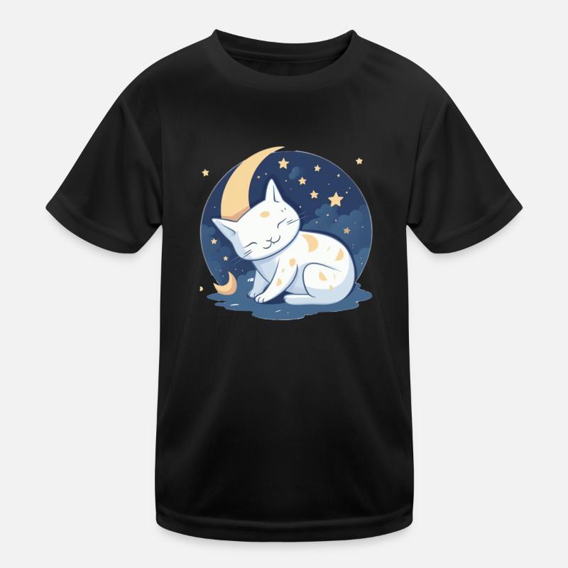 Chat mignon sur la lune T-shirt sport Enfant