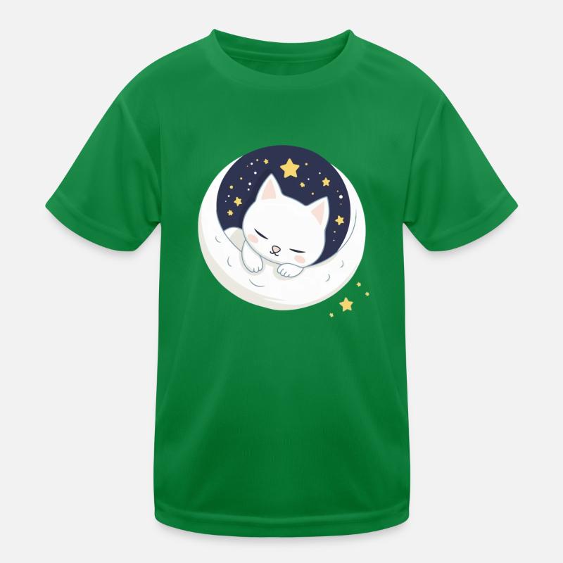 Chat mignon sur la lune T-shirt sport Enfant