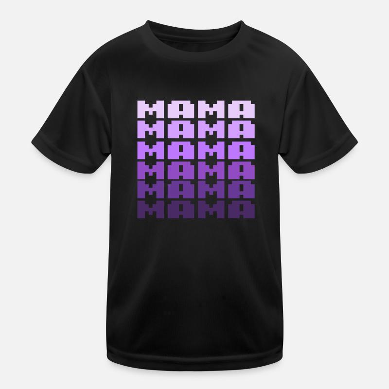MAMA Retro Schriftzug 8bit Kinder Funktions-T-Shirt