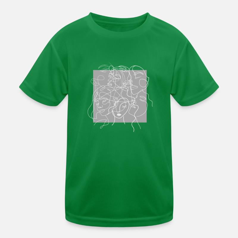 Face line grey Kids Functional T-Shirt