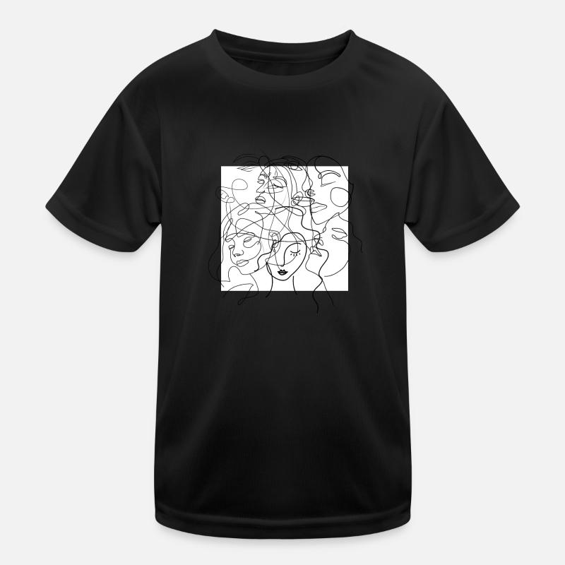 Face line white Kids Functional T-Shirt