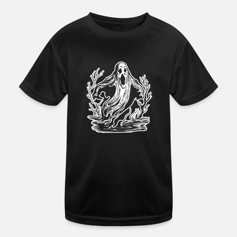 Ghost Ghosts Witching Hour Halloween Kids Functional T-Shirt