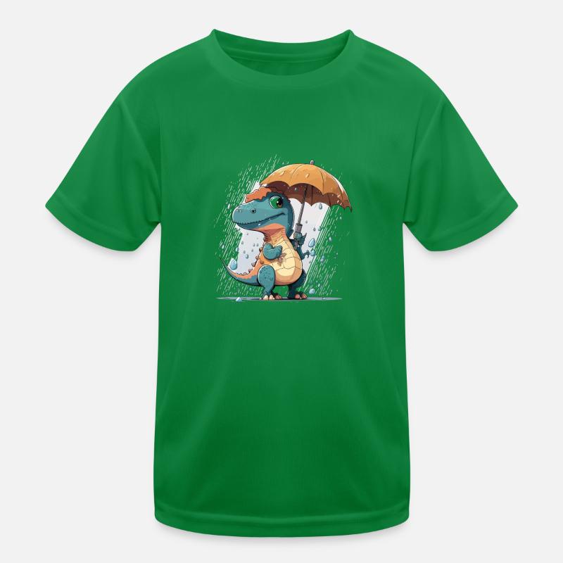Rainy Dino Kids Functional T-Shirt