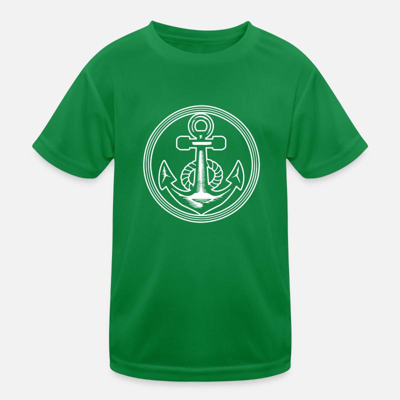 Anker Boot Schiff Nautik Kinder Funktions-T-Shirt
