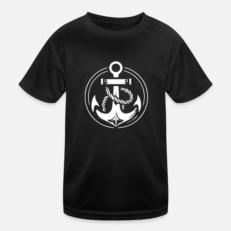Anker Boot Schiff Nautik Kinder Funktions-T-Shirt
