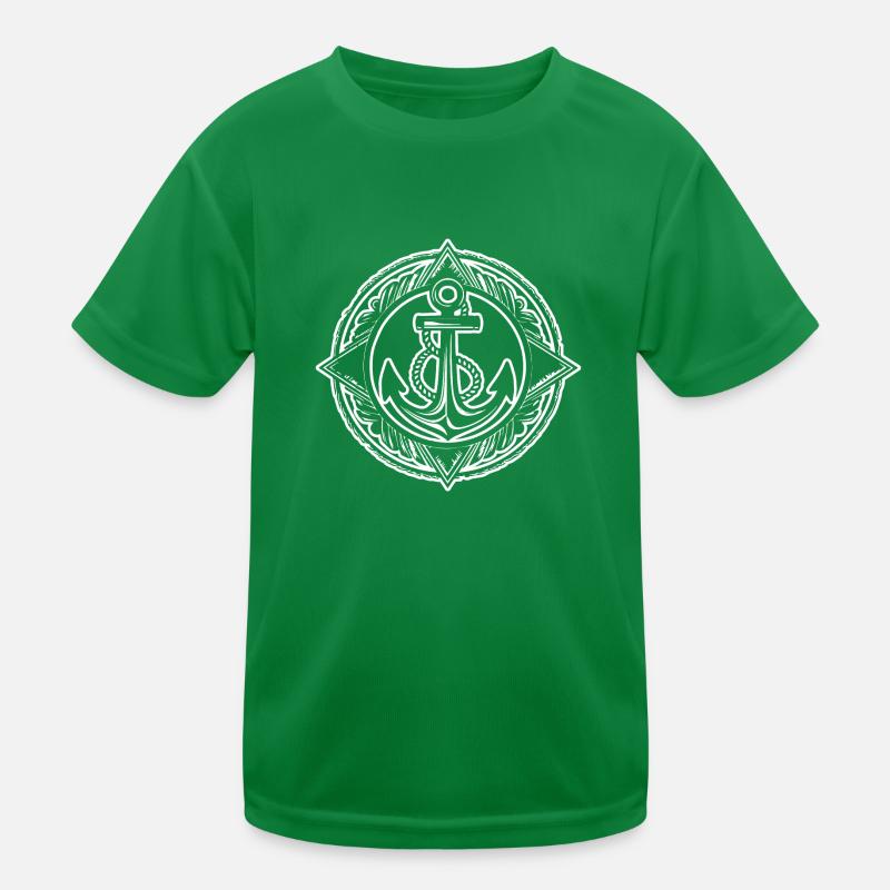 Anker Boot Schiff Nautik Kinder Funktions-T-Shirt