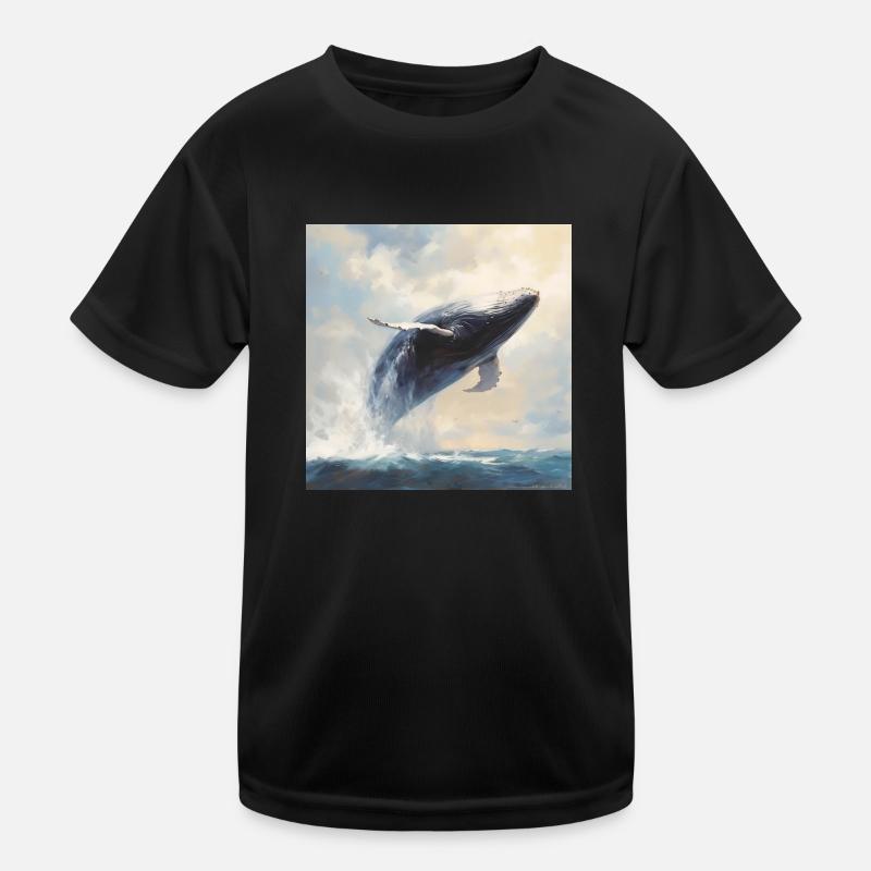 Wal springt aus dem Wasser Kinder Funktions-T-Shirt