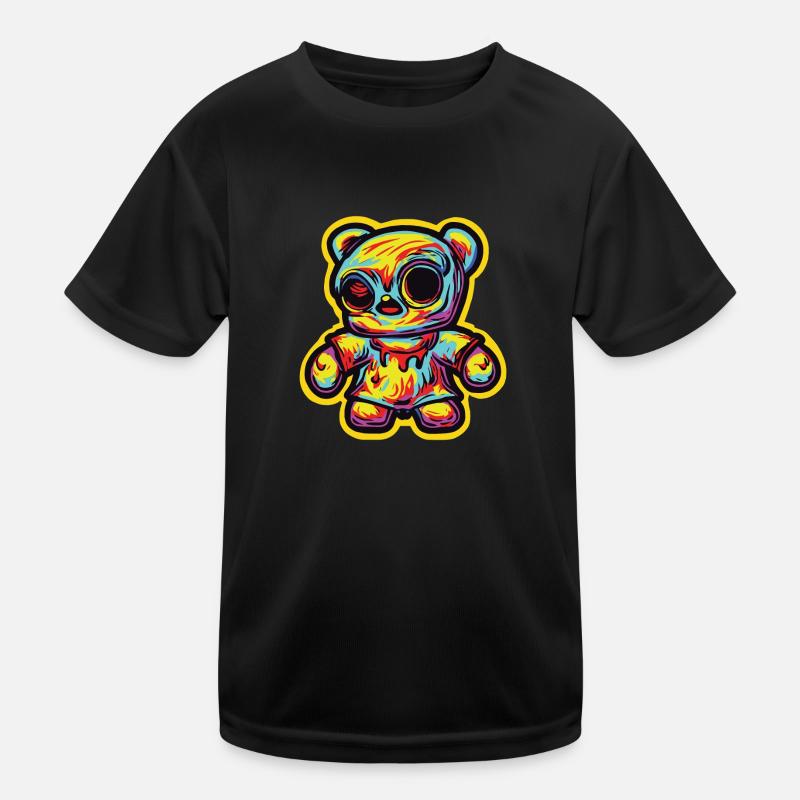 Horror Scary Bear Halloween Curse Bear Kids Functional T-Shirt