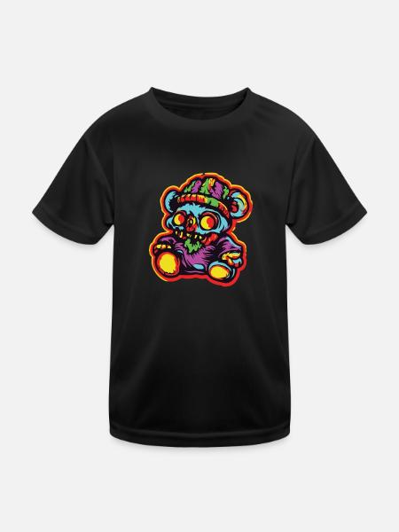 Horror Scary Bear Halloween Boo-Boo Bear - Kids Functional T-Shirt - black - Front