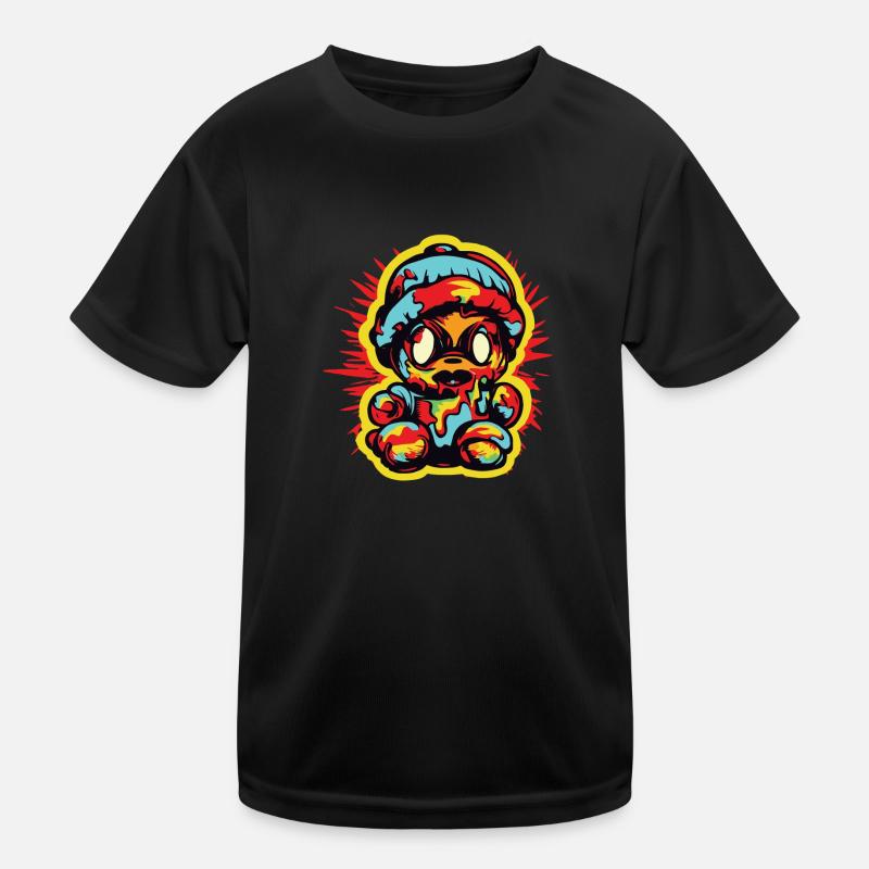 Horror Gruseliger Bär Halloween Vogelscheuche Bär Kinder Funktions-T-Shirt