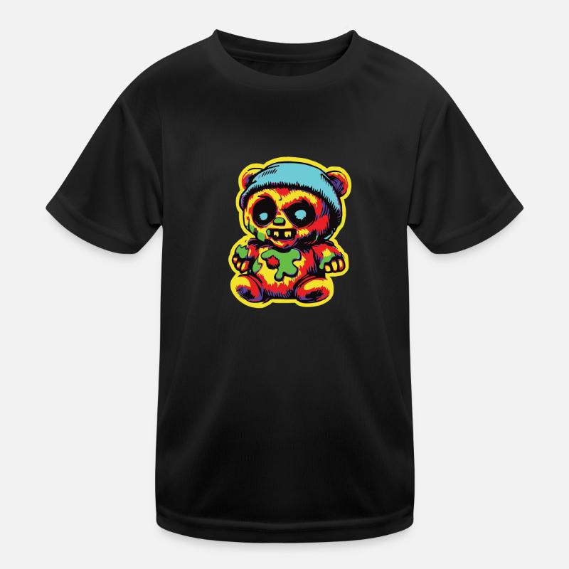 Horror Gruseliger Bär Halloween Psycho Bär Kinder Funktions-T-Shirt