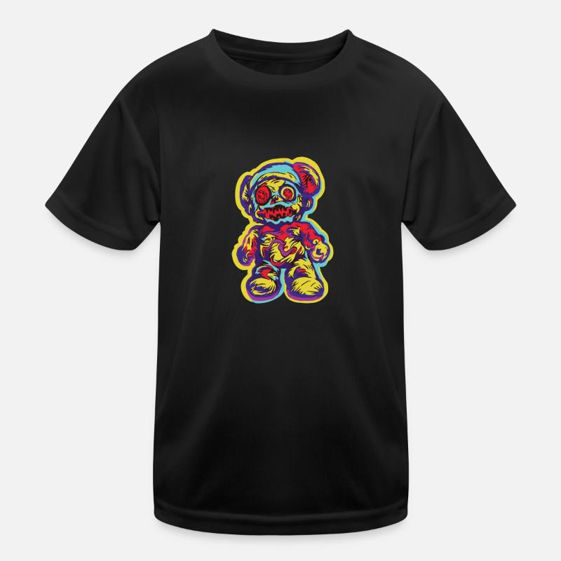 Horror Gruseliger Bär Halloween Poltergeist Bär Kinder Funktions-T-Shirt