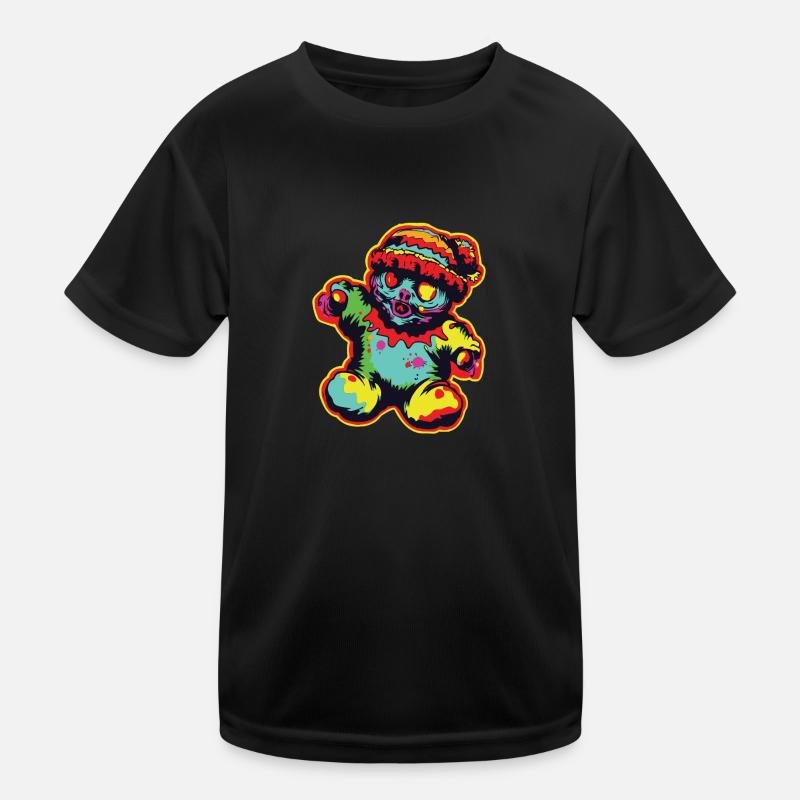Horror Scary Bear Halloween Slasher Bear Kids Functional T-Shirt
